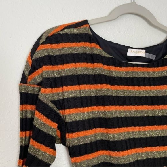 Ramy Brook stripe clam sweater dress long sleeve ruched bodycon S - Picture 4 of 14